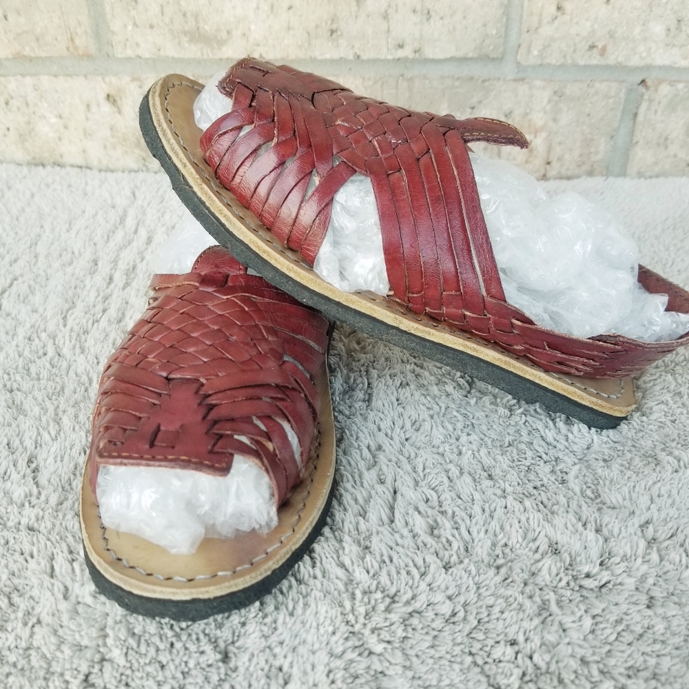Child HUARACHE SANDALS (Big Kid 2) Authentic Handmade MEXICAN Leather W/Rubber